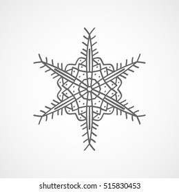 Snowflake Snow Flat Icon On White Background