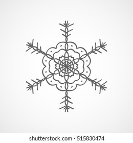 Snowflake Snow Flat Icon On White Background