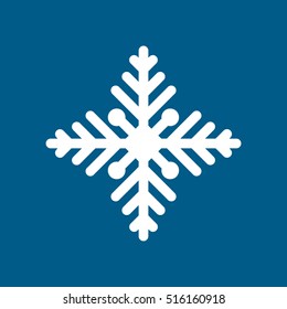 Snowflake Snow Flat Icon On Blue Background