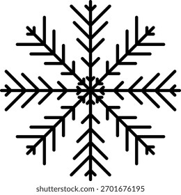 Icono de contorno de línea delgada de invierno de congelación de nieve. Icono de copo de nieve. Manténgase congelado. Marcado de copo de nieve. Manténgase por debajo de cero. Acondicionador de aire. Conjunto de iconos de línea delgada de copos de nieve. Copo de nieve Ilustración simple.