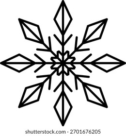 Floco de neve neve congelar inverno delinear ícone. Ícone de floco de neve. Mantenha-se congelado. Marcação em flocos de neve Manter abaixo de zero. Ar condicionado. Ícone de linha fina de flocos de neve definido. Snowflake Ilustração simples.