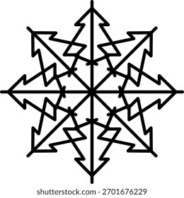 Snowflake snow freeze winter thin line outline icon. Snowflake icon. Keep frozen. Snowflake marking. Keep below zero. Air conditioner. Snowflakes thin line icon set. Snowflake Simple illustration.