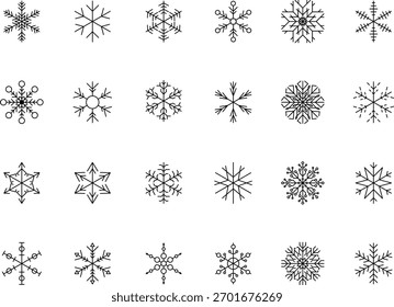 Floco de neve neve congelar inverno delinear ícone. Ícone de floco de neve. Mantenha-se congelado. Marcação em flocos de neve Manter abaixo de zero. Ar condicionado. Ícone de linha fina de flocos de neve definido. Snowflake Ilustração simples.