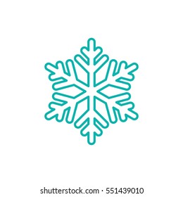 snowflake snow freeze winter thin line outline icon