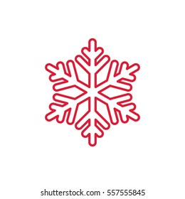 snowflake snow freeze winter thin line outline icon