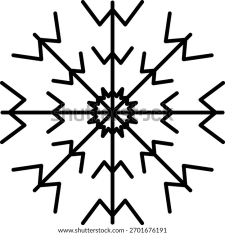 Snowflake snow freeze winter thin line outline icon. Snowflake icon. Keep frozen. Snowflake marking. Keep below zero. Air conditioner. Snowflakes thin line icon set. Snowflake Simple illustration.