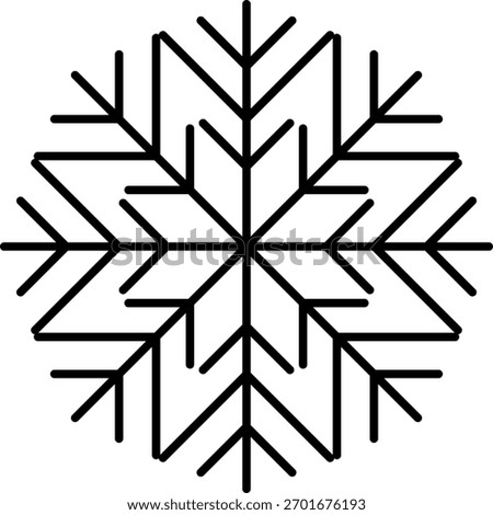 Snowflake snow freeze winter thin line outline icon. Snowflake icon. Keep frozen. Snowflake marking. Keep below zero. Air conditioner. Snowflakes thin line icon set. Snowflake Simple illustration.