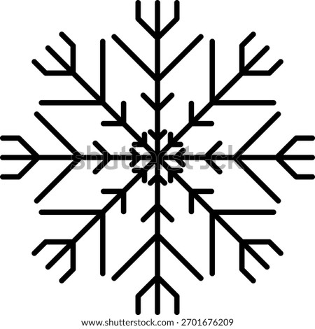 Snowflake snow freeze winter thin line outline icon. Snowflake icon. Keep frozen. Snowflake marking. Keep below zero. Air conditioner. Snowflakes thin line icon set. Snowflake Simple illustration.