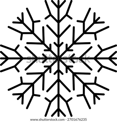 Snowflake snow freeze winter thin line outline icon. Snowflake icon. Keep frozen. Snowflake marking. Keep below zero. Air conditioner. Snowflakes thin line icon set. Snowflake Simple illustration.