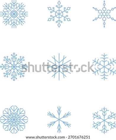 Snowflake snow freeze winter thin line outline icon. Snowflake icon. Keep frozen. Snowflake marking. Keep below zero. Air conditioner. Snowflakes thin line icon set. Snowflake Simple illustration.