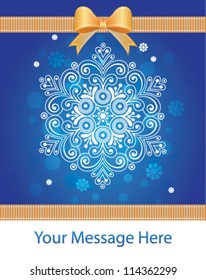 Snowflake and snow. Greeting card, banner design template for Christmas time and New Year.