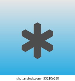 Snowflake. snow icon. Sign of the cold.