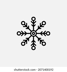 Snowflake, concepto de diseño de icono de línea de nieve 