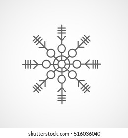 Snowflake Snow Line Icon On White Background