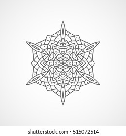 Snowflake Snow Line Icon On White Background
