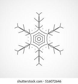 Snowflake Snow Line Icon On White Background