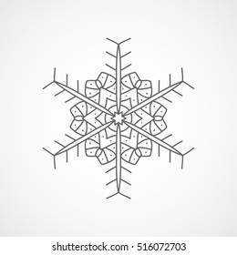 Snowflake Snow Line Icon On White Background