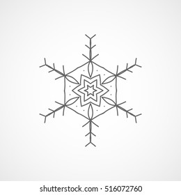 Snowflake Snow Line Icon On White Background