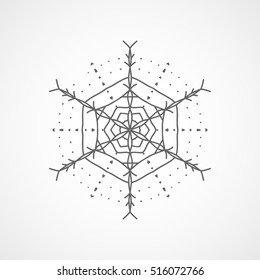 Snowflake Snow Line Icon On White Background