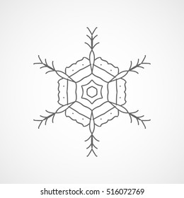 Snowflake Snow Line Icon On White Background