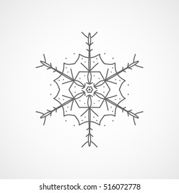 Snowflake Snow Line Icon On White Background