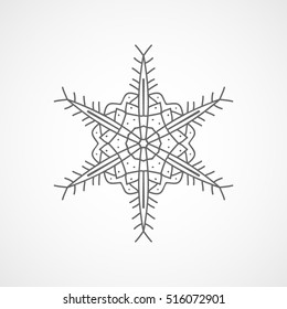 Snowflake Snow Line Icon On White Background