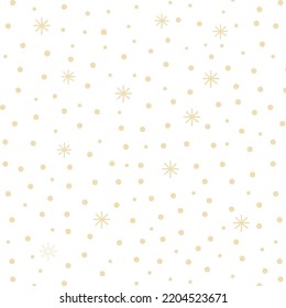 Snowflake snow pattern. Beige circles and snowflakes vector illustration