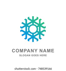 Snowflake Snow Winter Christmas Logo Vector Icon