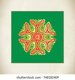 Snowflake or star decoration. Christmas greeting card. Christmas star illustration. Shining gold star vector illustration.