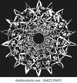 Snowflake star icon. Geometric spiky shape. Abstract jagged form. Vector symmetrical element.