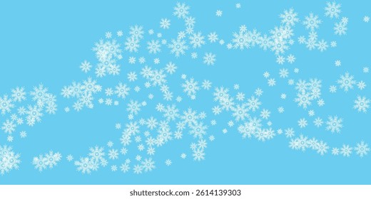 Snowflake star light aura isolated on blue background vector illustration Winter dust ice particles. 