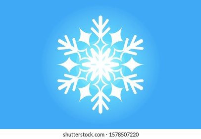 Snowflake star light aura winter icon isolated on blue background vector illustration
