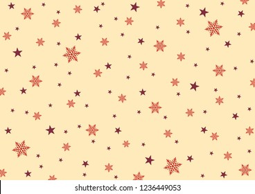 Snowflake and star, Luxury background style for Merry Christmas and Happy New Year. Vector illustration 