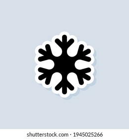 Snowflake Sticker. Snowflake Logo. Christmas And Winter Theme. Vector On Isolated White Background. EPS 10.