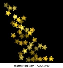 Snowflake storm consists of isolated elements, with black back. Stylish, consist of beautiful  elements in snowflake storm. Can be used as print, wallpaper, cards, poster, logo, background