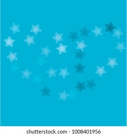 Snowflake storm which consists of isolated elements. Stylish, consist of beautiful elements in snowflake storm. Can be used as print, wallpaper, cards, poster, logo, background