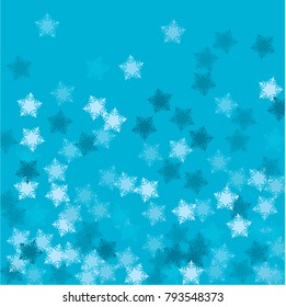Snowflake storm which consists of isolated elements. Stylish, consist of beautiful  elements in snowflake storm. Can be used as print, wallpaper, cards, poster, logo, background