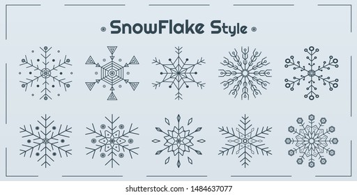 Snowflake style icon drawing design chrismas winter and happy new year and you can use for decorate your work. vector illustration