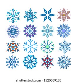 Snowflake. Stylized. Vector illustration for New Year holidays. isolated on white background