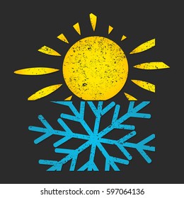 Snowflake and sun air conditioning for home design business