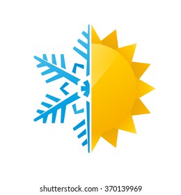 snowflake and sun icon