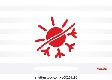 snowflake sun icon vector illustration
