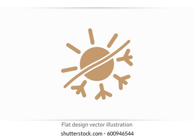 snowflake sun icon vector illustration