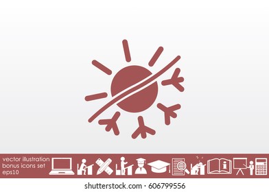 snowflake sun icon vector illustration