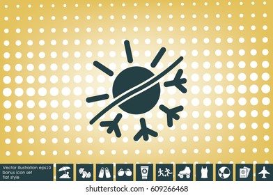 snowflake sun icon vector illustration