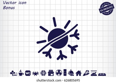snowflake sun icon vector illustration