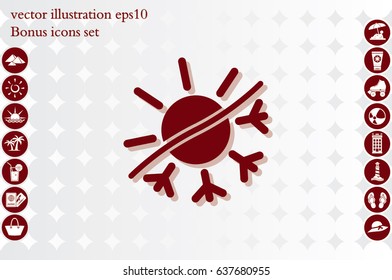 snowflake sun icon vector illustration