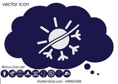 snowflake sun icon vector illustration