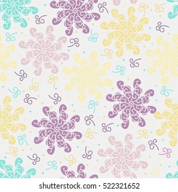 Snowflake sweet seamless pattern. Christmas and new year concept. For fabric, cloth design, wallpaper, gift wrap. All elements are not cropped and hidden under mask. 