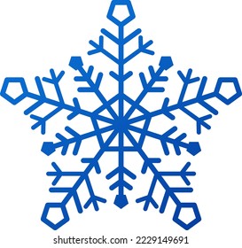 Schneeflocken-Symbol einzeln auf weißem Winterhintergrund, Ikone gefrorener Froststar Weihnachtsdekoration Winterflakes Elemets Weihnachtsgeschmackssache